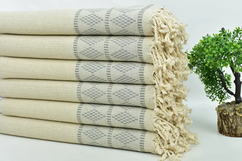 Travel towel, Bridal Shower Favors, Custom Wedding Towel, Organic Cotton Towel, 70x36 Linen Kilim Design Towel, Bride Gift, Bachelorette Party Gifts - 3