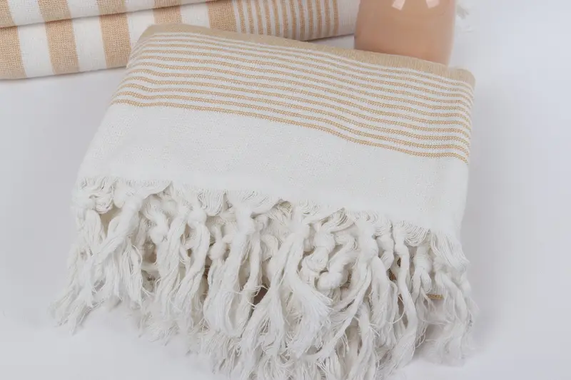 Lightweight towel, Beach Towel Gift, Scarf Towel, Monogrammed Beach Towel, Turkish bath towel for spa, 68x40 Cotton Striped Terry Towel, Peshtemal - 5
