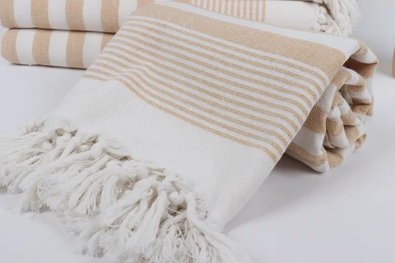 Lightweight towel, Beach Towel Gift, Scarf Towel, Monogrammed Beach Towel, Turkish bath towel for spa, 68x40 Cotton Striped Terry Towel, Peshtemal - 4