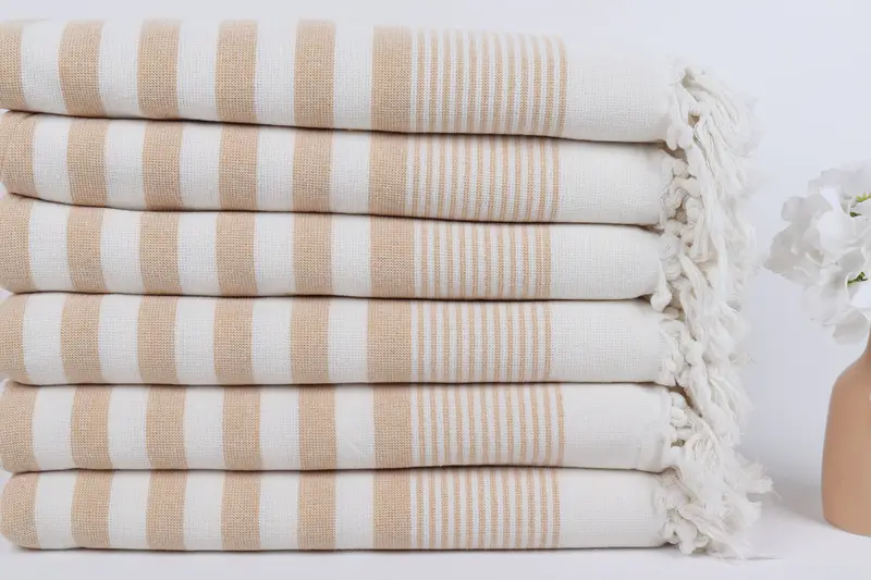 Lightweight towel, Beach Towel Gift, Scarf Towel, Monogrammed Beach Towel, Turkish bath towel for spa, 68x40 Cotton Striped Terry Towel, Peshtemal - 3