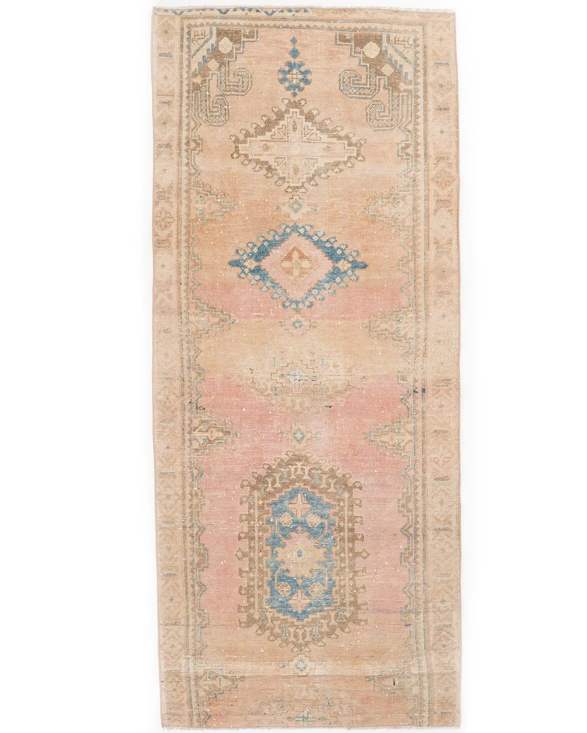 3.2x8.1 ft Turkish Runner Rug, Vintage Brown Rug - 1