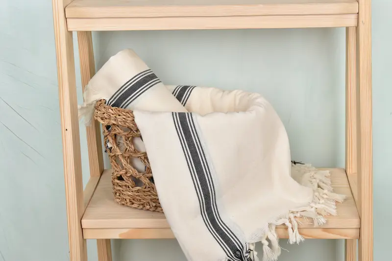 Housewarming Gift, Yoga Towel, Scarf Towel, Organic Cotton Towel, Family Gift, 68x36 Cotton Striped Towel, Wedding Gift, Monogram Beach Towel - 4