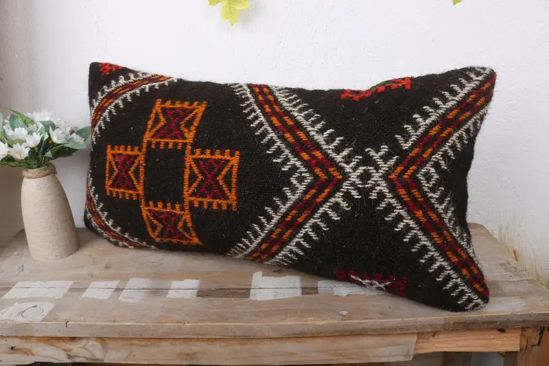 Vintage Pillow, Accent Throw Cushion, Pillow for Couch, 12x24 Brown Pillow Cover, Pillow, Interior Designer Pillow, Living Room Throw Pillow Case - 4
