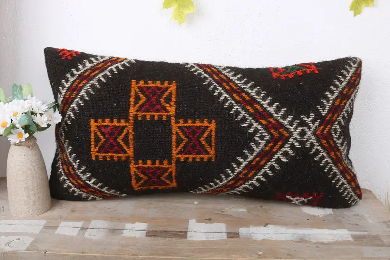 Vintage Pillow, Accent Throw Cushion, Pillow for Couch, 12x24 Brown Pillow Cover, Pillow, Interior Designer Pillow, Living Room Throw Pillow Case - 2