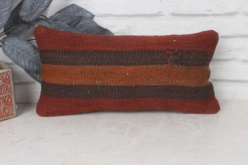 Pillow Cover, Pillow for Sofa, Personalized Gift Pillow Pillow Sham, 8x16 Brown Pillow, Ikat Pillow, Kilim Pillow, Turkish Pillow, Ikat Cushion - 1