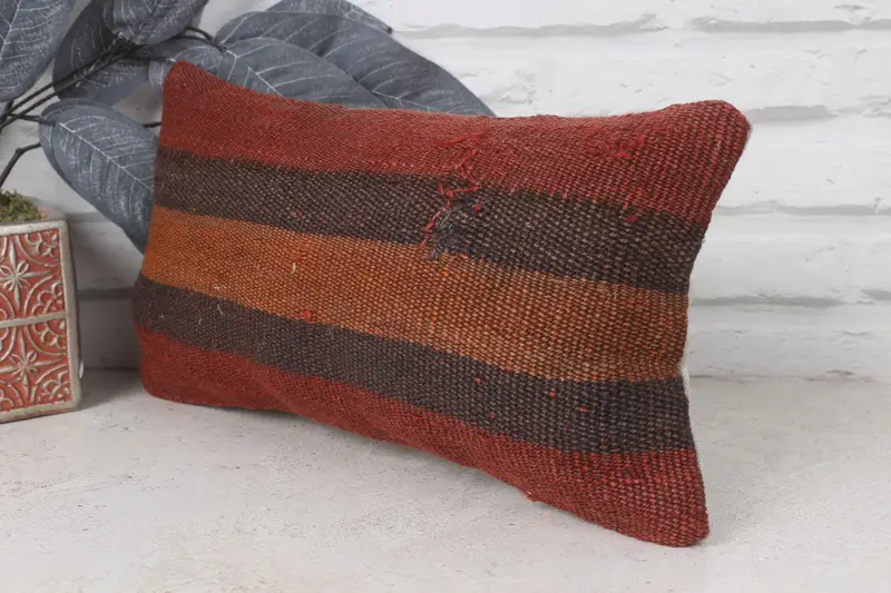 Pillow Cover, Pillow for Sofa, Personalized Gift Pillow Pillow Sham, 8x16 Brown Pillow, Ikat Pillow, Kilim Pillow, Turkish Pillow, Ikat Cushion - 3