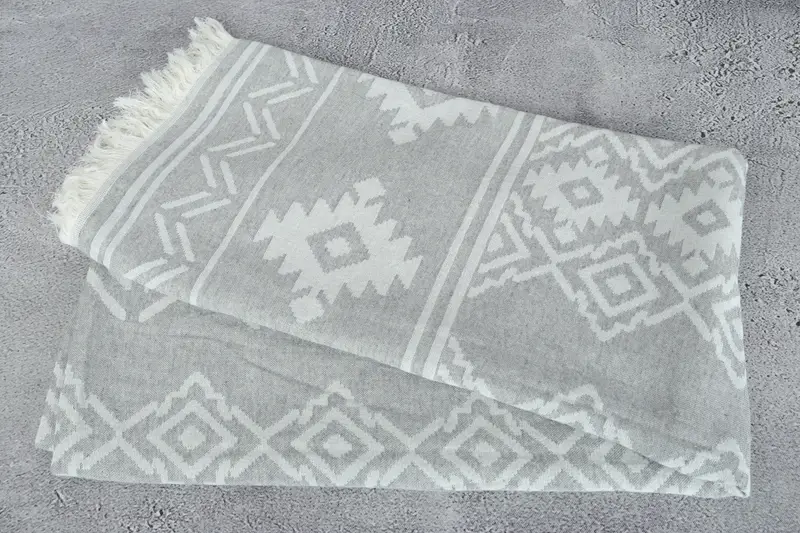 Baby Boy Gift, Custom Wedding Gifts, Bridesmaid Gift Towel, 74x40 Cotton Geometric Towel, Organic cotton peshtemal for spa and beach, Cotton towel - 7