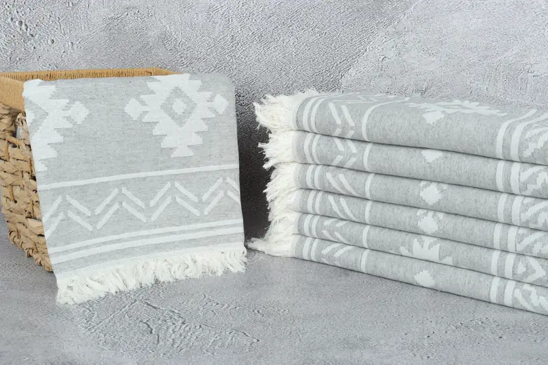 Baby Boy Gift, Custom Wedding Gifts, Bridesmaid Gift Towel, 74x40 Cotton Geometric Towel, Organic cotton peshtemal for spa and beach, Cotton towel - 4