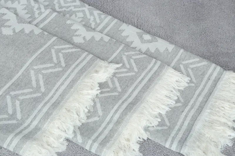 Baby Boy Gift, Custom Wedding Gifts, Bridesmaid Gift Towel, 74x40 Cotton Geometric Towel, Organic cotton peshtemal for spa and beach, Cotton towel - 6