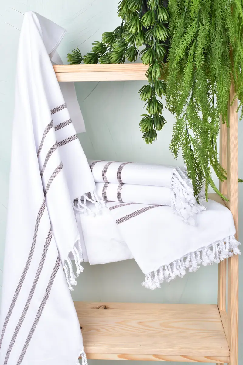 Baumwolltuch, handgefertigtes Geschenk, personalisiertes Handtuchgeschenk, Bulk -Bestellhandtuch, 70x40 Baumwollstreifentuch, Strandtuch, Peshtemal -Handtuch, bestes Hochzeitsgeschenk - 6
