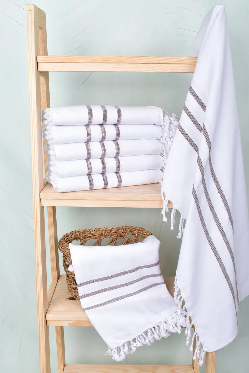 Baumwolltuch, handgefertigtes Geschenk, personalisiertes Handtuchgeschenk, Bulk -Bestellhandtuch, 70x40 Baumwollstreifentuch, Strandtuch, Peshtemal -Handtuch, bestes Hochzeitsgeschenk - 3