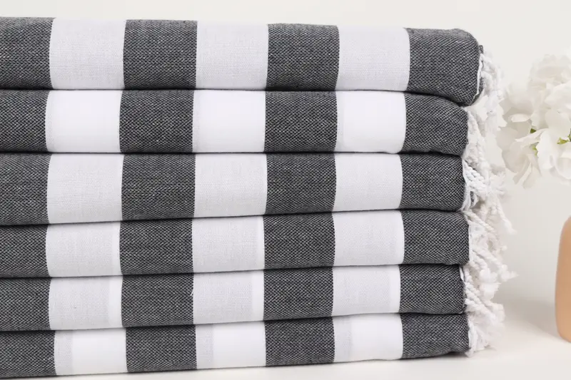 Quick-dry peshtemal, Personalized Home Gift Wedding, Bachelor Party Favors, Beach Towel Bulk, Organic Turkish towel, 70x40 Cotton Striped Towel - 3