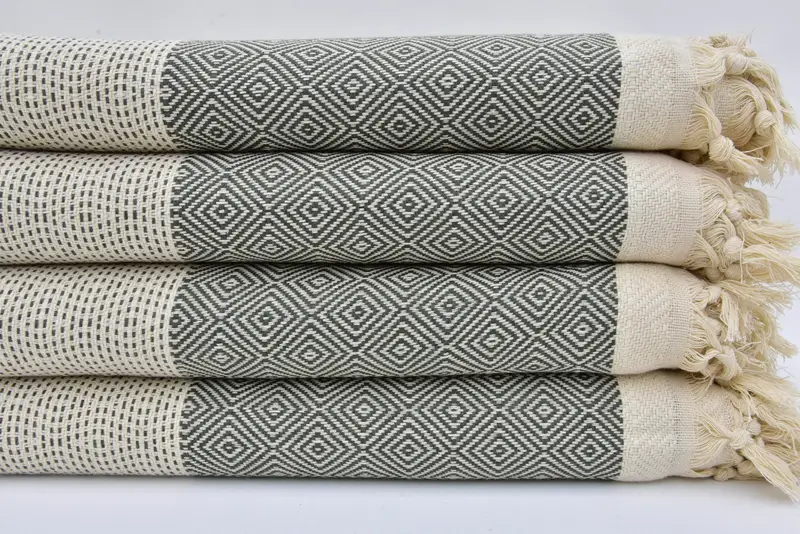Wedding Favors, Turkish Bedspread, Throw Blanket Couch, Personalized Wedding Gift, 104x80 Cotton Diamond Towel, Personalized Blanket - 2