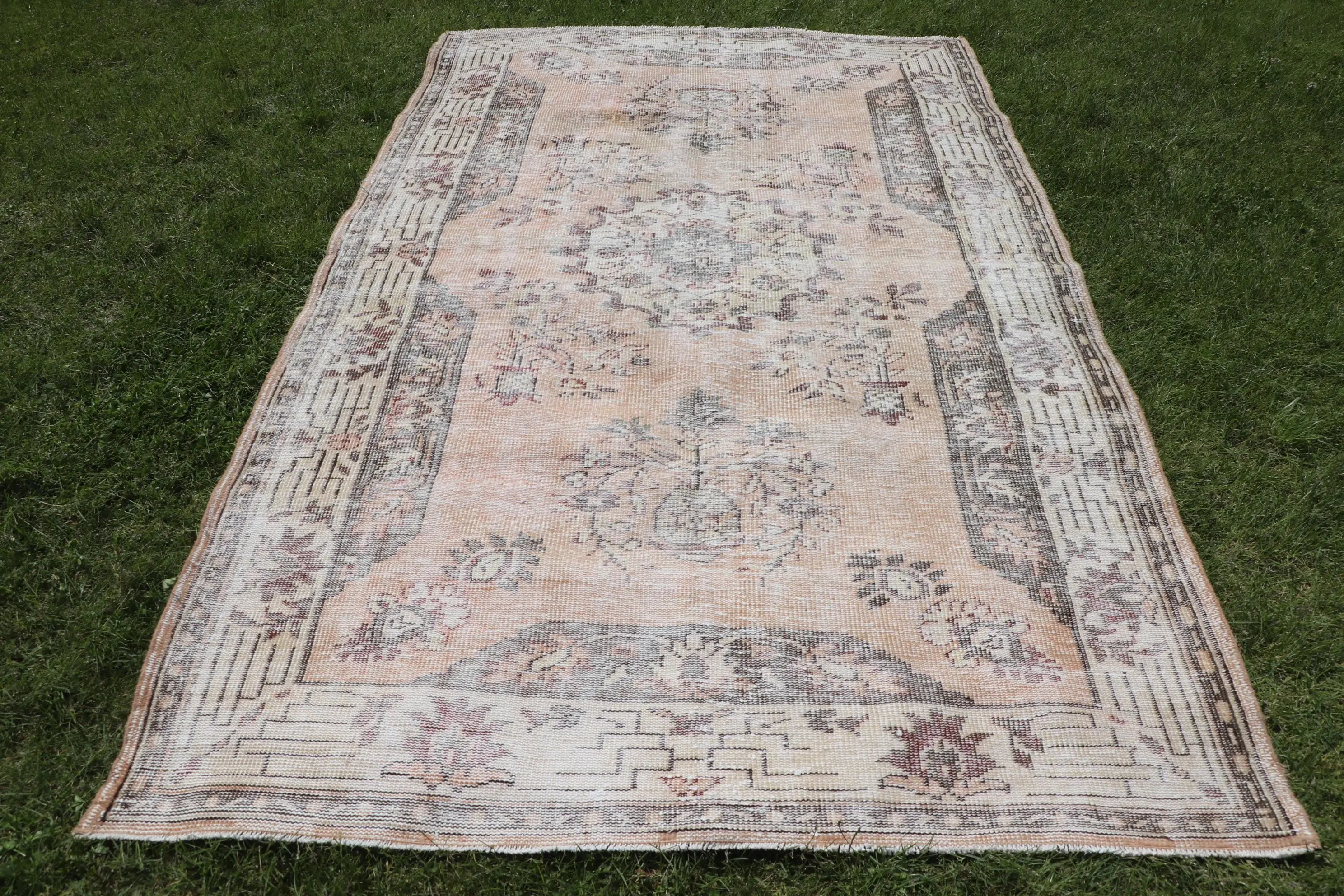 Türk Vintage Halısı 5.2x8.7 ft (157x264 cm), Kahverengi İkat Yün Halı - 1