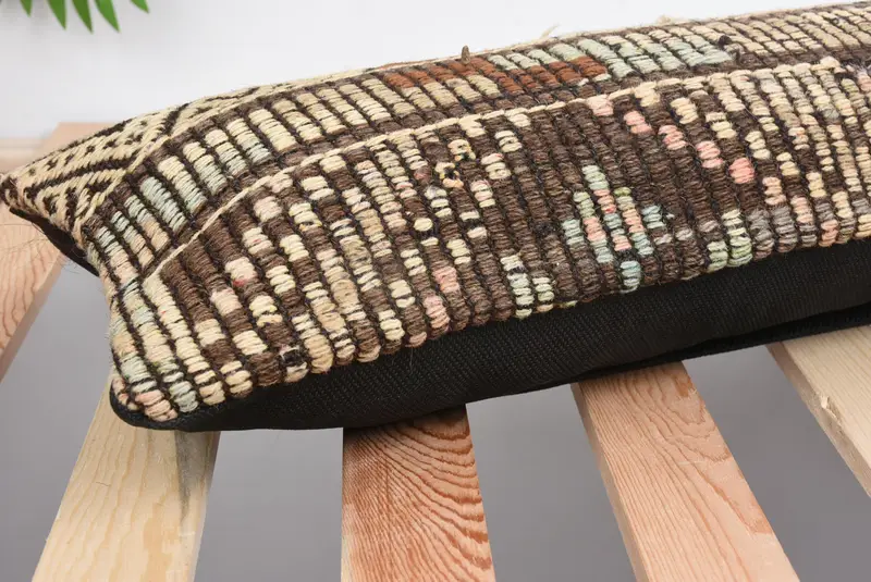 Pillow for Sofa, Kilim Pillow Cover, Anatolian Pillow, Bench Cushion Case, Cushion Cover, 8x36 Beige Cushion Case, Pillow for Couch - 6