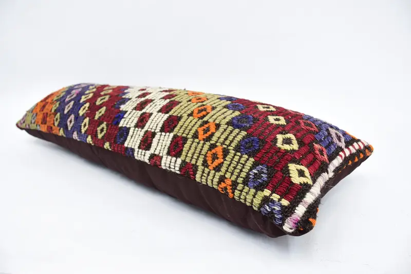 12x36 Red Cushion Case, Boho Pillow, Crochet Pattern Cushion, Antique Pillows, Meditation Cushion Cover, Pillow Case, Vintage Pillow - 5