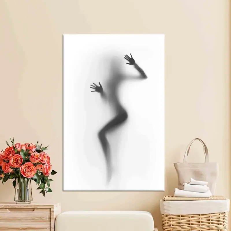 Bezaubernde Frauensilhouette auf Leinwand: Schlafzimmer-Kunst-Eleganz