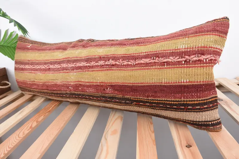 Anatolian Pillow Case, Ethnic Cushion, Pillow Sham, 12x36 Red Pillow Cover, Kilim Pillow, Turkish Pillow, Pillow for Sofa, Turkish Rugs Pillow - 5