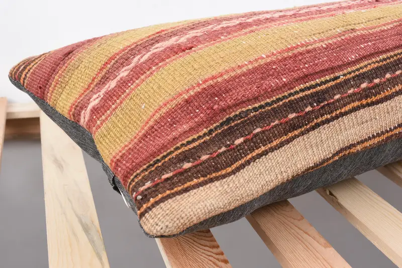 Anatolian Pillow Case, Ethnic Cushion, Pillow Sham, 12x36 Red Pillow Cover, Kilim Pillow, Turkish Pillow, Pillow for Sofa, Turkish Rugs Pillow - 6