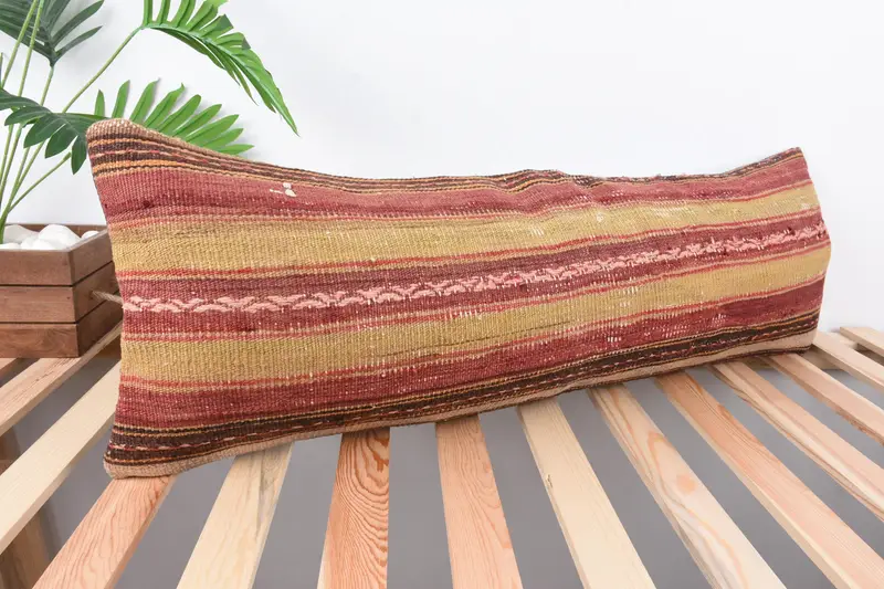 Anatolian Pillow Case, Ethnic Cushion, Pillow Sham, 12x36 Red Pillow Cover, Kilim Pillow, Turkish Pillow, Pillow for Sofa, Turkish Rugs Pillow - 4