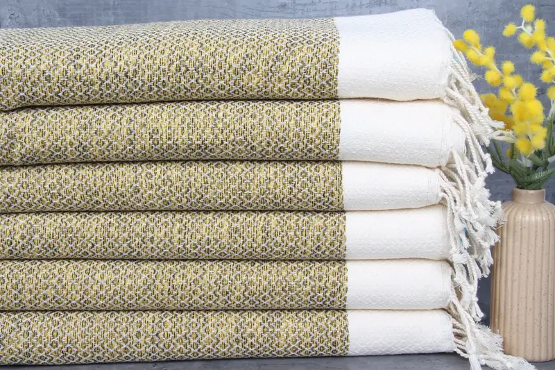 Wedding Gift Towel Dish Towel Mustard Diamond Towel 20x40 Inches