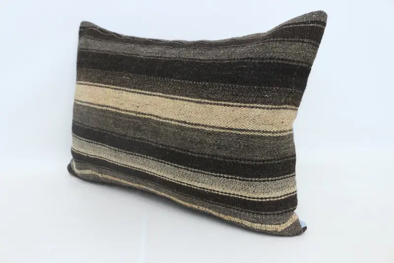 Cushion Cover, Custom Cushion Case, 20x28 Brown Cushion Cover, Car Pillow Case, Antique Pillows, Turkish Kilim Pillow, Gift Pillow - 4