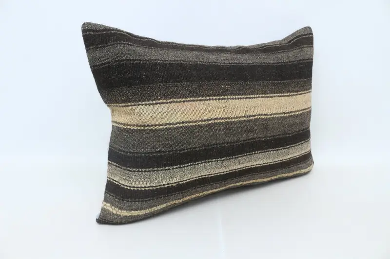 Cushion Cover, Custom Cushion Case, 20x28 Brown Cushion Cover, Car Pillow Case, Antique Pillows, Turkish Kilim Pillow, Gift Pillow - 3