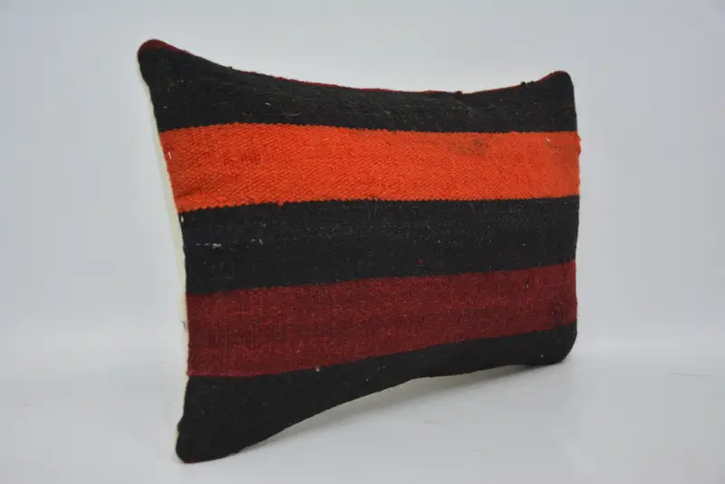 Decorative Cushion Case, Kilim Pillow, Kilim Cushion Sham, Pillow Cover, Ethnical Kilim Rug Pillow, 12x20 Orange Cushion Cover - 3