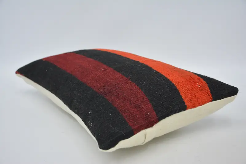Decorative Cushion Case, Kilim Pillow, Kilim Cushion Sham, Pillow Cover, Ethnical Kilim Rug Pillow, 12x20 Orange Cushion Cover - 6