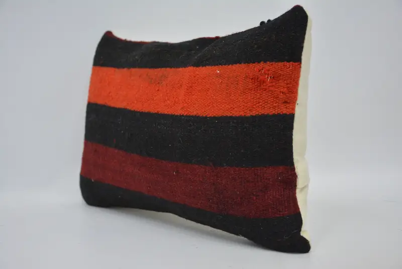Decorative Cushion Case, Kilim Pillow, Kilim Cushion Sham, Pillow Cover, Ethnical Kilim Rug Pillow, 12x20 Orange Cushion Cover - 4
