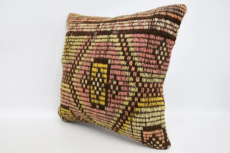 Outdoor Pillow Case, Pillow Cover, 16x16 Pink Pillow Cover, Home Decor Pillow, Vintage Pillow, Decorative Bolster Cushion Case, Boho Pillow - 4