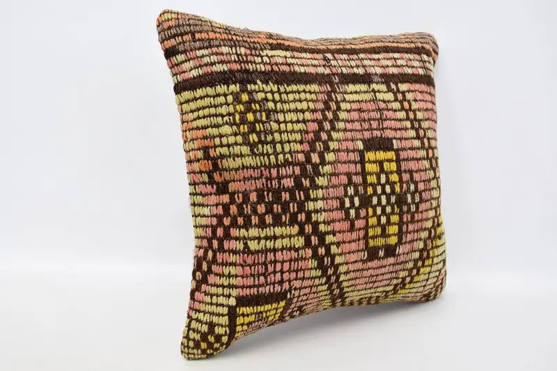 Outdoor Pillow Case, Pillow Cover, 16x16 Pink Pillow Cover, Home Decor Pillow, Vintage Pillow, Decorative Bolster Cushion Case, Boho Pillow - 3