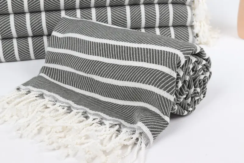 Custom Towel, Yoga Towel, 70x40 Bamboo Herringbone Towel, Luxury towel, Authentic Turkish hammam peshtemal, Valentines Gift, Lightweight towel - 4
