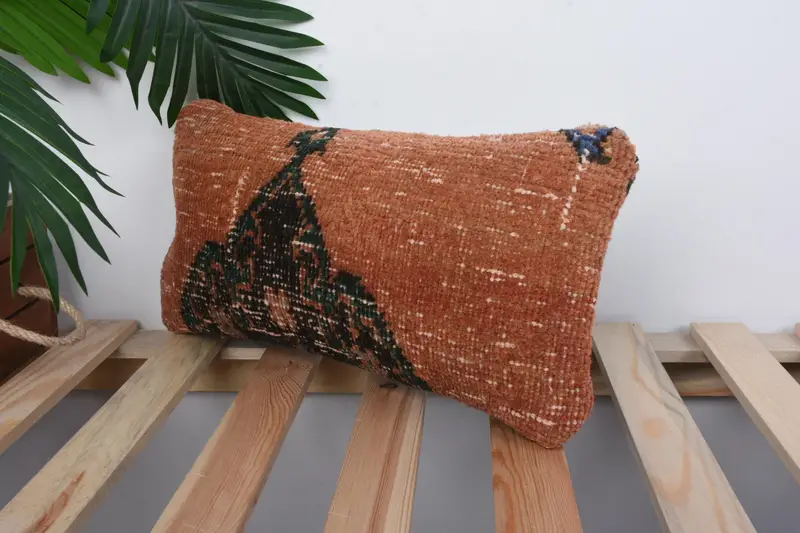 Traditional Cushion, 8x16 Orange Cushion, Bolster Cushion Cover, Boho Pillow Sham Cover, Gift Pillow, Cushion Case, Vintage Kilim Throw Pillow - 5