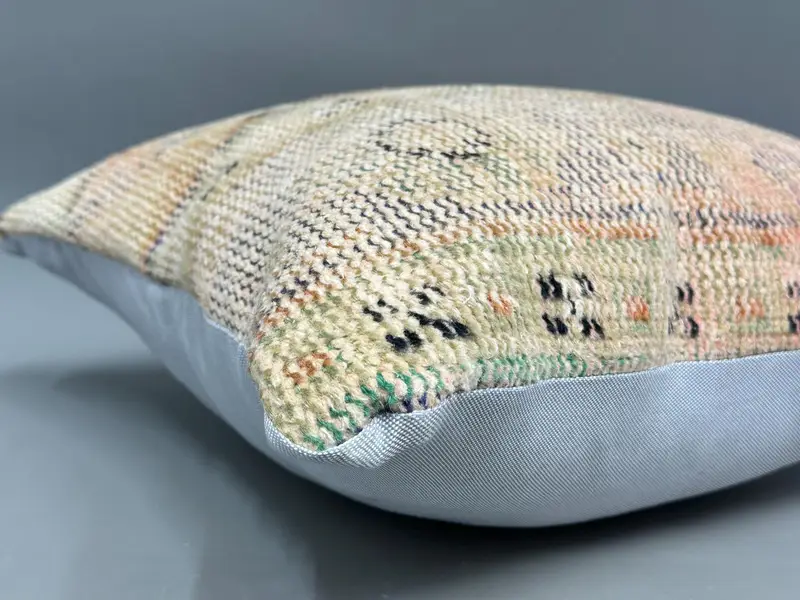 Boho Pillow Sham Cover, Vintage Kilim Pillow, Cushion Case, Sofa Pillow Cover, 18x18 Orange Cushion Cover, Home Decor Pillow, Cotton Pillow - 6