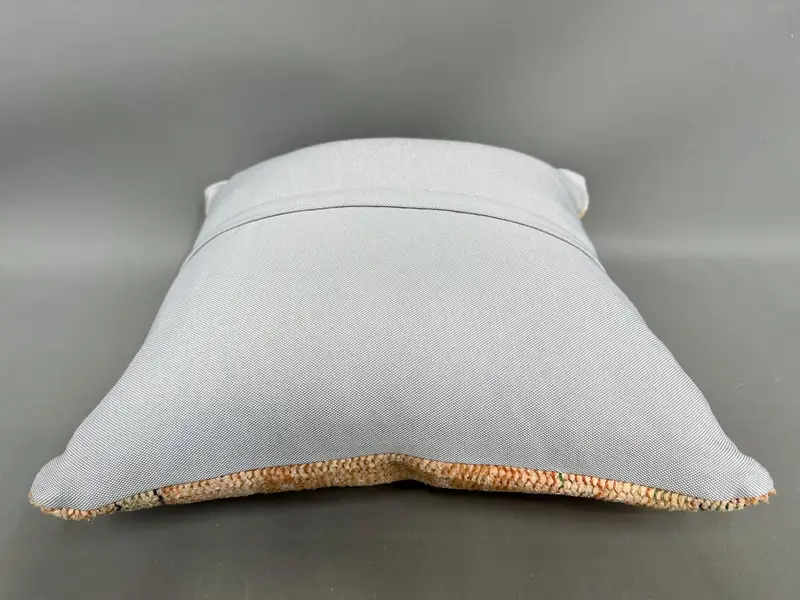 Boho Pillow Sham Cover, Vintage Kilim Pillow, Cushion Case, Sofa Pillow Cover, 18x18 Orange Cushion Cover, Home Decor Pillow, Cotton Pillow - 7
