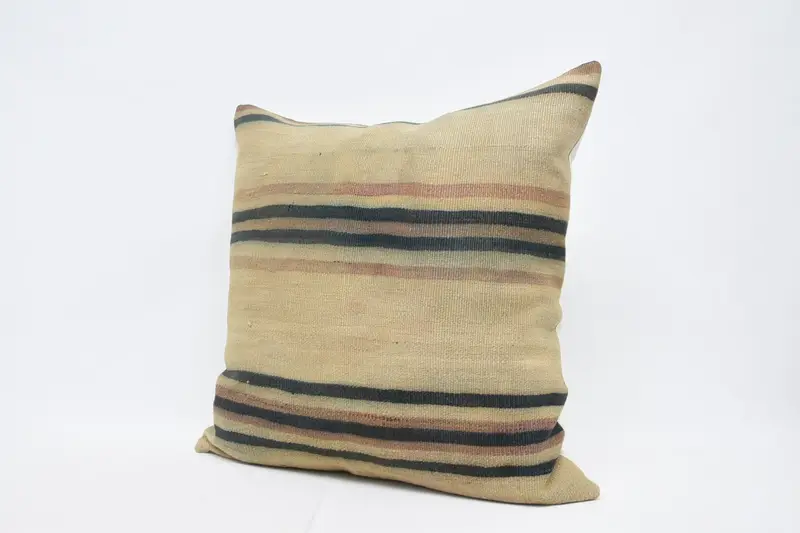 Kilim Cushion Sham, 32x32 Beige Pillow Case, Pillow Cover, Antique Pillows, Ethnic Cushion Cover, Vintage Kilim Throw Pillow - 5