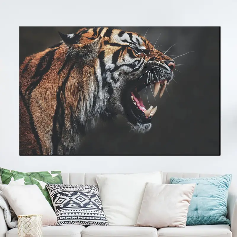 Moderne Tiger-Wildtier-Leinwand für Männerhöhle – einzigartiges Geschenk