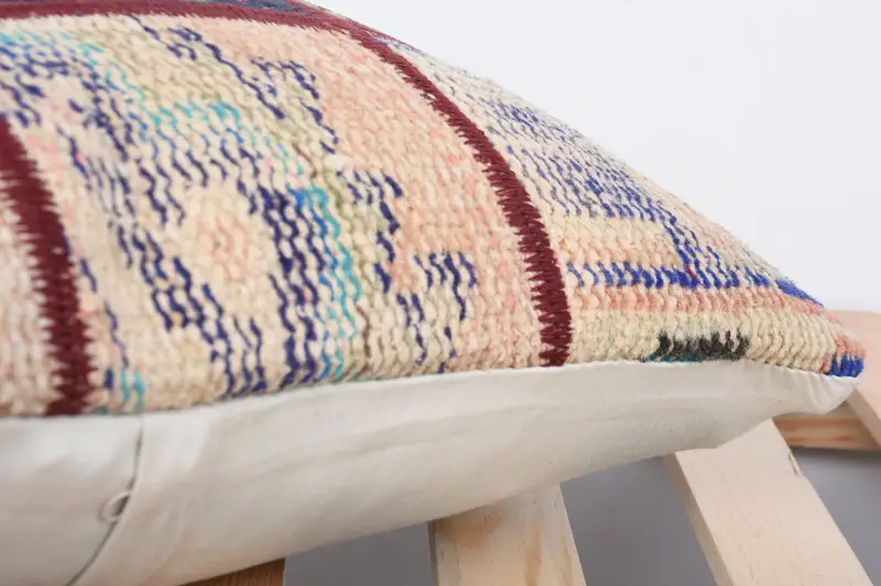Traditional Pillow Cover, Pillow for Couch, Interior Designer Pillow, Pillow, 16x16 Blue Cushion Cover, Handmade Kilim Cushion - 7