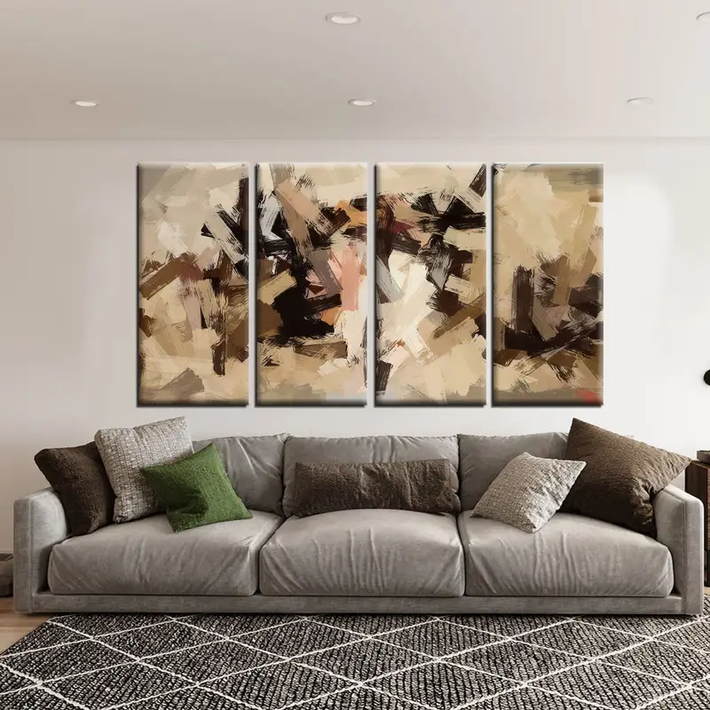 Dunkle abstrakte Kunst, dunkle Leinwandkunst, Gold und schwarze Wandkunst, Wohnzimmerwandkunst, Wohnkultur -Leinwand, Pinselstriche Wandkunst, Schlafzimmer Canvas - 8