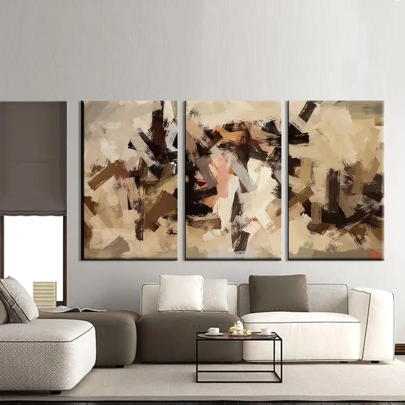 Dunkle abstrakte Kunst, dunkle Leinwandkunst, Gold und schwarze Wandkunst, Wohnzimmerwandkunst, Wohnkultur -Leinwand, Pinselstriche Wandkunst, Schlafzimmer Canvas - 2