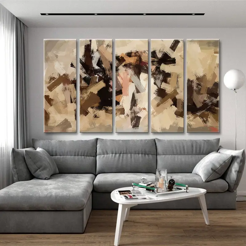 Dunkle abstrakte Kunst, dunkle Leinwandkunst, Gold und schwarze Wandkunst, Wohnzimmerwandkunst, Wohnkultur -Leinwand, Pinselstriche Wandkunst, Schlafzimmer Canvas - 3