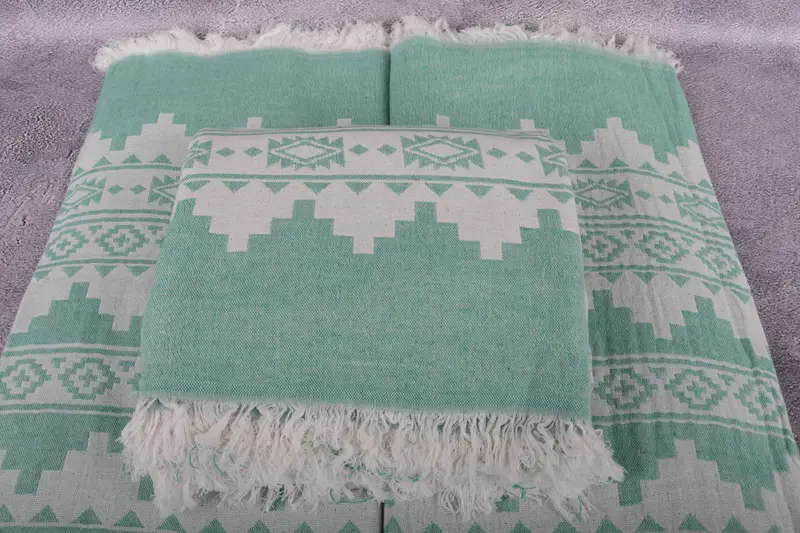 86x56 Cotton Kilim Towel, Valentine Day Gift For Her, King Size Bedspread, Wedding Favors, Personalized Gifts, Monogram Blanket, Shower Curtain - 4
