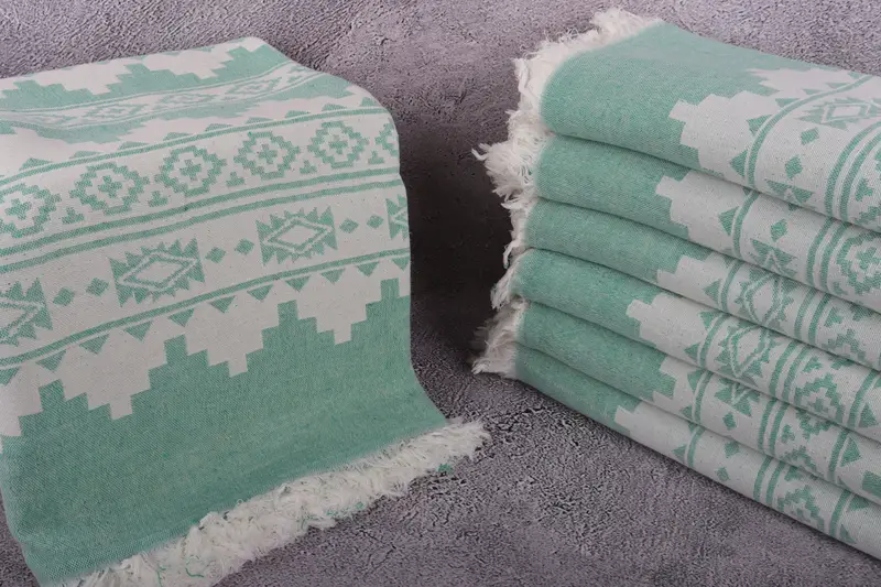 86x56 Cotton Kilim Towel, Valentine Day Gift For Her, King Size Bedspread, Wedding Favors, Personalized Gifts, Monogram Blanket, Shower Curtain - 3