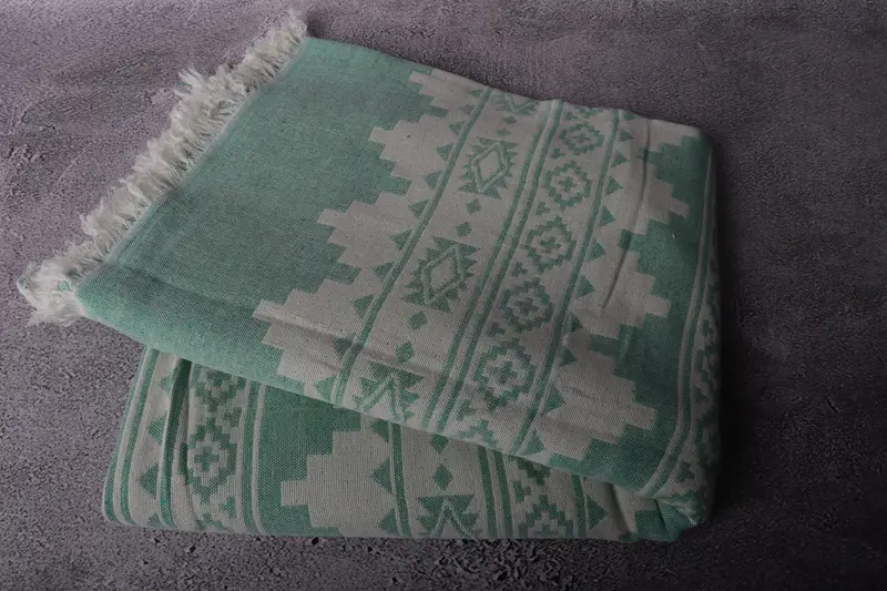 86x56 Cotton Kilim Towel, Valentine Day Gift For Her, King Size Bedspread, Wedding Favors, Personalized Gifts, Monogram Blanket, Shower Curtain - 6