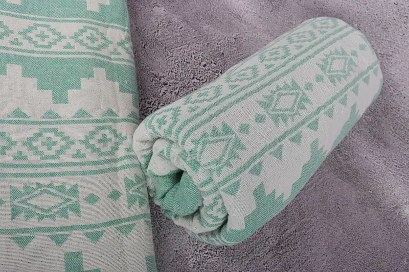86x56 Cotton Kilim Towel, Valentine Day Gift For Her, King Size Bedspread, Wedding Favors, Personalized Gifts, Monogram Blanket, Shower Curtain - 8