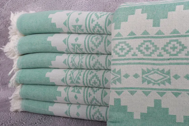 86x56 Cotton Kilim Towel, Valentine Day Gift For Her, King Size Bedspread, Wedding Favors, Personalized Gifts, Monogram Blanket, Shower Curtain - 1