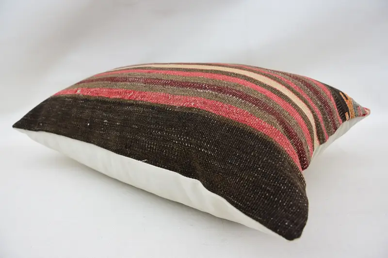 Decorative Pillow, Handmade Kilim Cushion, Pillow for Sofa, Couch Pillow Cover, Pillow Sham, Car Cushion, 16x24 Brown Pillow, Kilim Pillow Cover - 6