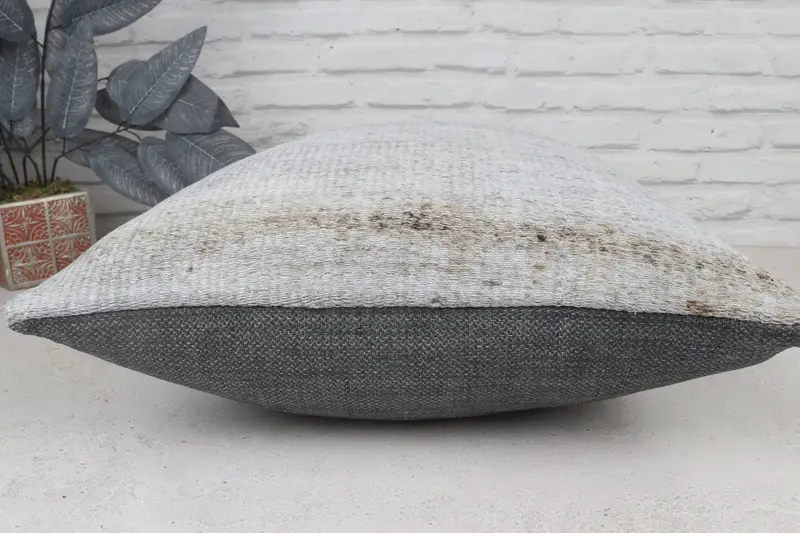 Pillow for Sofa, Handmade Kilim Cushion, 20x20 Gray Cushion Cover, Pillow Cover, Kilim Cushion Sham, Chair Cushion Case, Accent Throw Cushion - 6