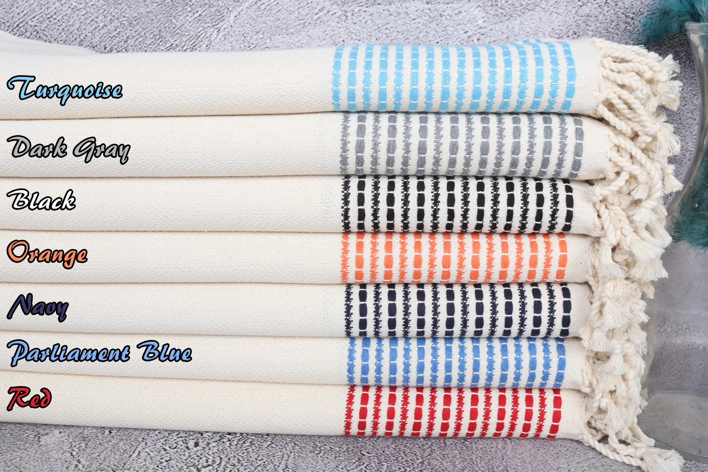 Striped Organic Cotton Towel, Sand-resistant, 36x69 Inches - 1